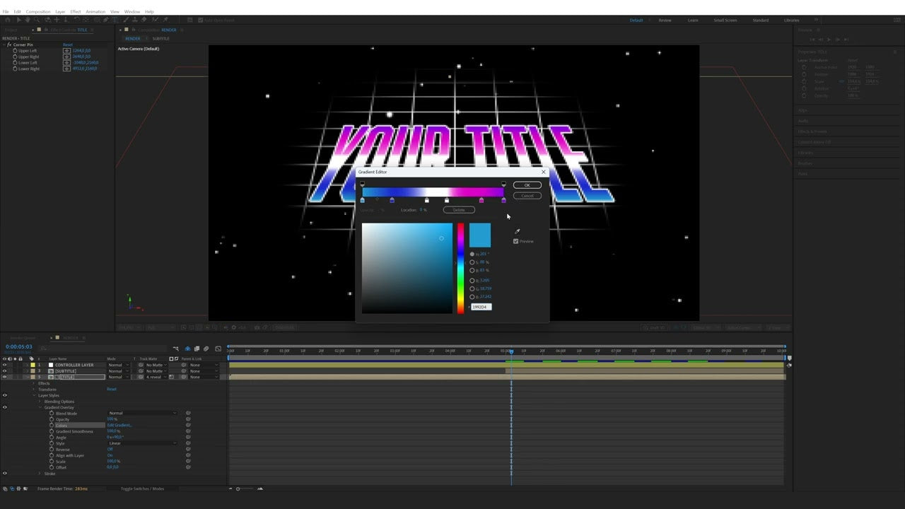 How to edit the 8 Bit Game Retro Gradient Space Panel Title Intro 2 in ...
