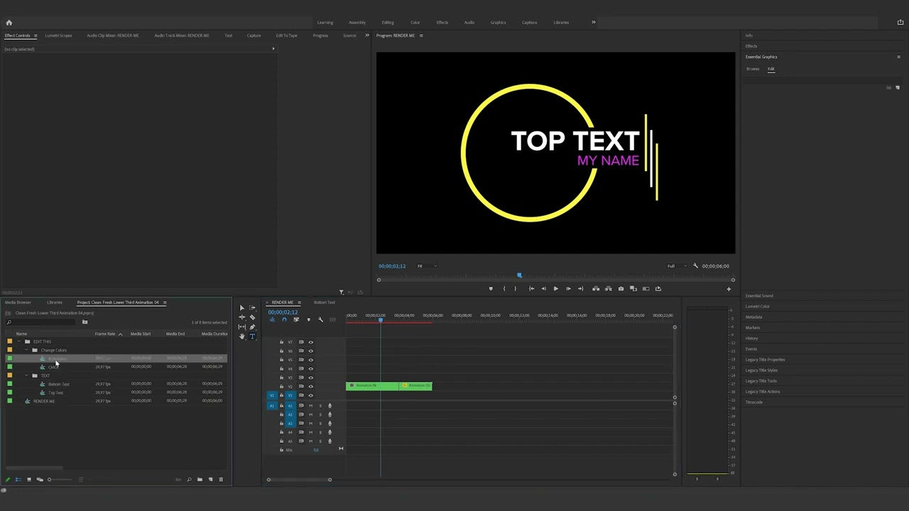 Customize Clean Package Animation Image How to edit the Clean Fresh Lower Third Animation 04 in Premiere Pro ...