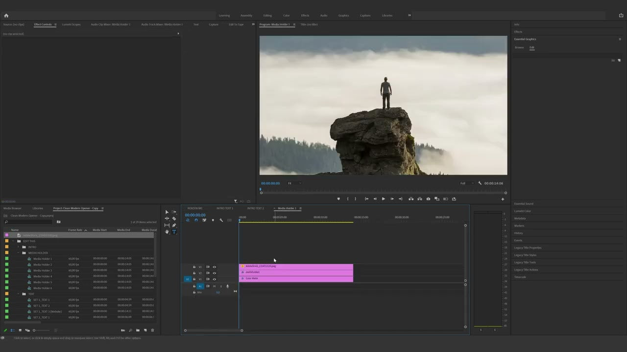 How to edit the Clean Modern Opener in Premiere Pro – Filmbro