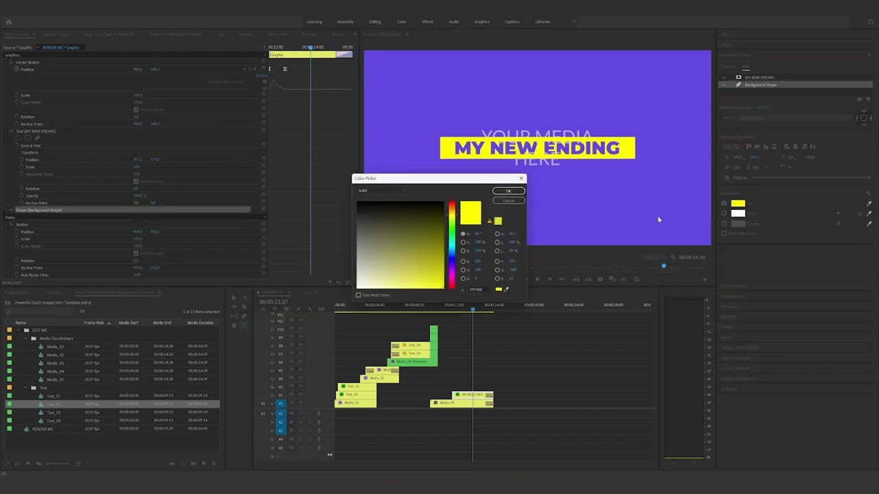 How to edit the Powerful Quick Snappy Intro Template in Premiere Pro ...