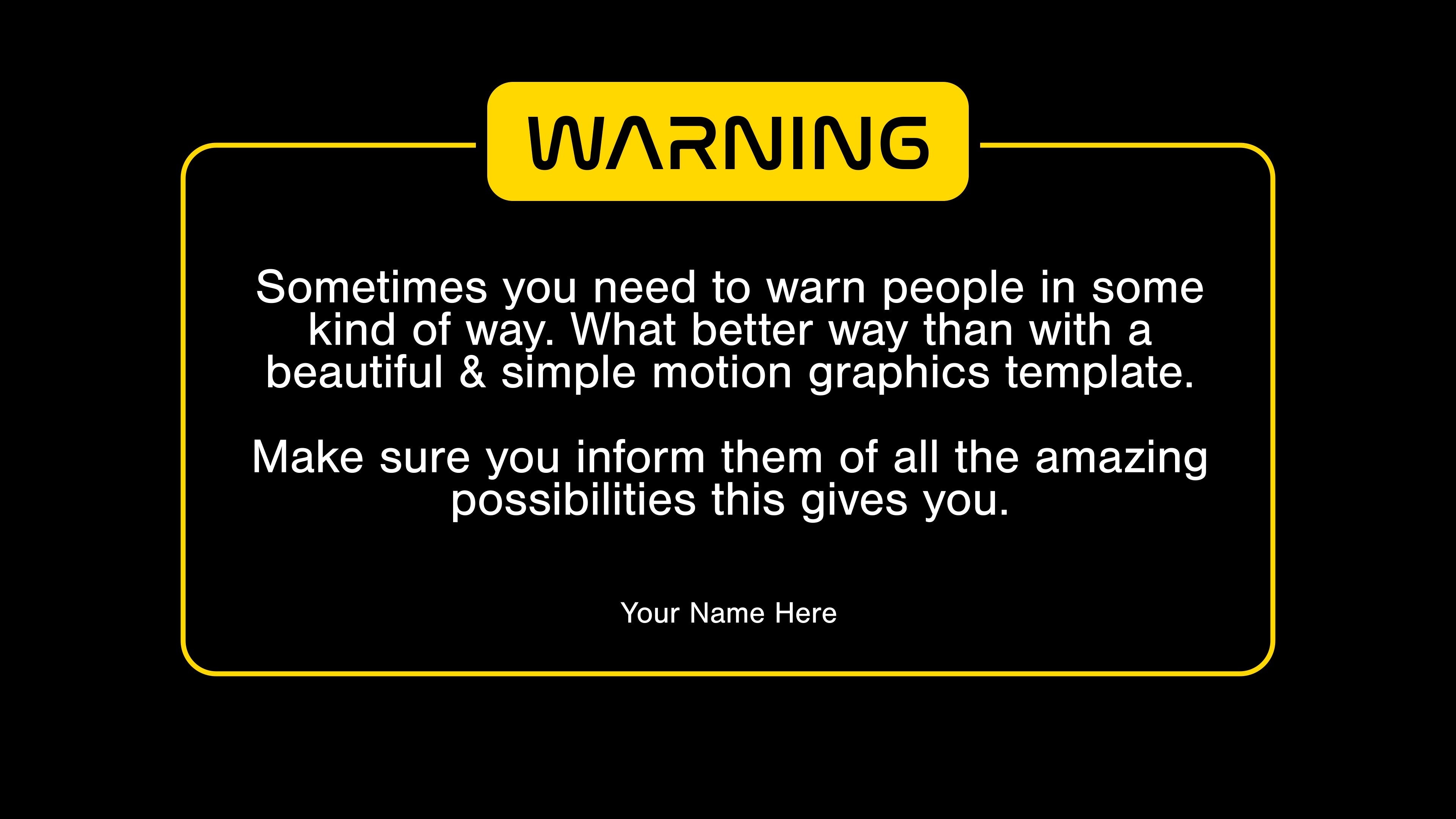 After Effects Template: Warning Info Panel Template – Filmbro