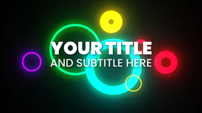 Glowing Colorful Shapes Fun Exotic Text Title