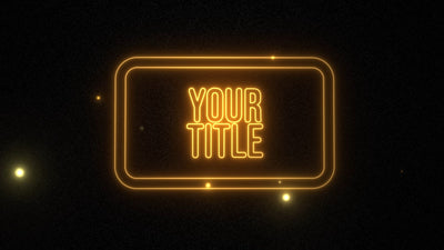 Dark Starfield Neon Sign Text Title Intro