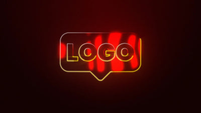Neon Glow Outline Modern Bright Metal Reflection Logo Reveal