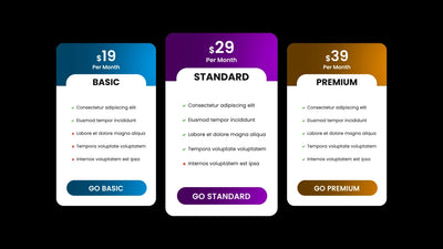 Pricing Table Options Modern Infographic