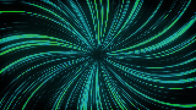 Portal Fly In Rotating Waved Lines Color Background