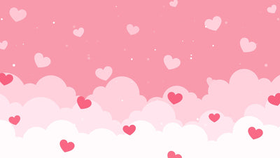 Love Romantic Falling Hearts In Clouds Particles Background