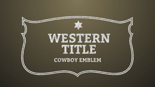 Cowboy Sign Title Intro Emblem Wild West