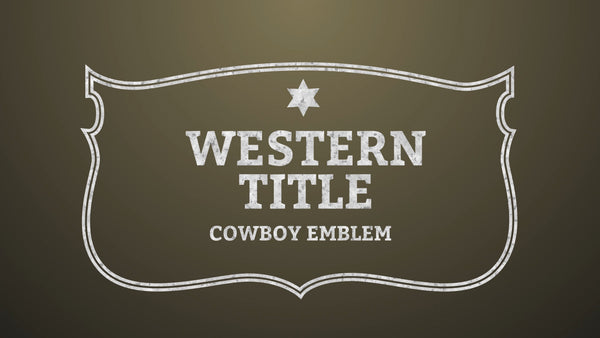 Cowboy Sign Title Intro Emblem Wild West