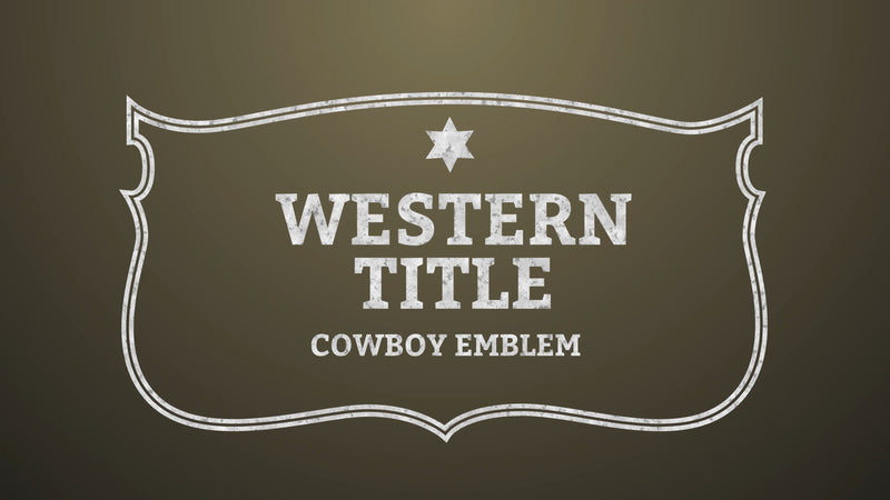 Cowboy Sign Title Intro Emblem Wild West