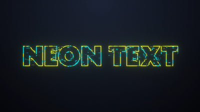 Neon Glitch Distort Glow Outline Transition Change Title Intro