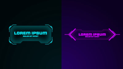 HUD Sci-Fi Futuristic Animated Title Emblem Neon Light 02