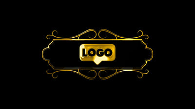Gold Shiny Metal Bling Decorated Border Logo Reveal