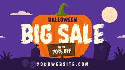 Halloween Gravestone Scary Horror Sale Discount Promo
