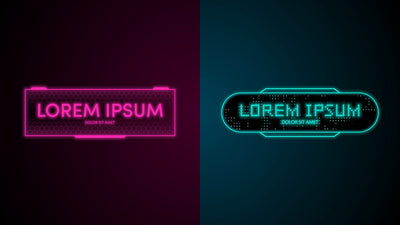 HUD Sci-Fi Futuristic Animated Title Emblem Neon Light 04