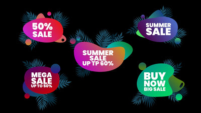 Summer Tropical Promo Stricker Sale Leaves Pack 02