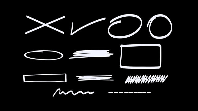 Mask Symbol Drawing Lines Circle Text Highlight Scribbles