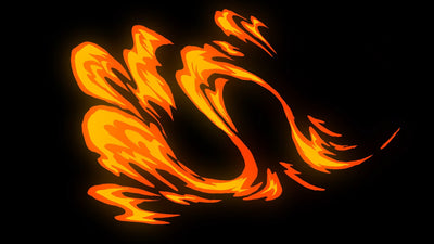Stylized Flame Fire Overlay Animated Hot 03