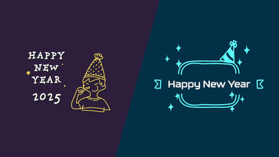 New Year Doodles Animated Emblem Collection Celebration Pack 03