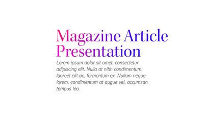 Magazine Presentation Article Quote Title