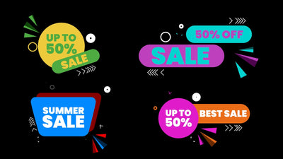Modern Flashy Pop Up Promo Sticker Sale Pack 01