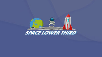 Animated Cartoon Title Space Rocket Moon