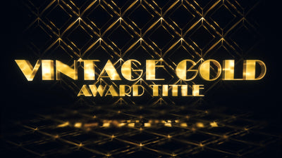 Fancy Movie Award Retro Stylish Text Golden Glow Shine Title Intro