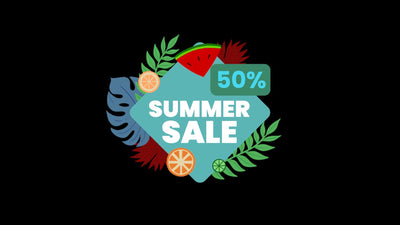 Summer Tropical Promo Stricker Sale Leaves 02
