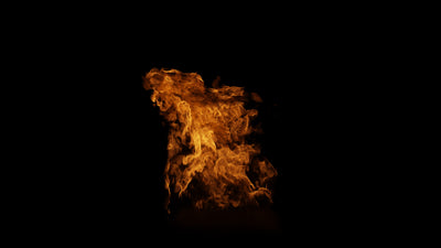 Flame Burning Hot Wall Fire 01