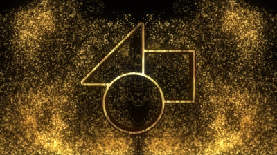 Golden Icon Glowing Particles Shiny Rich Fancy Logo Reveal