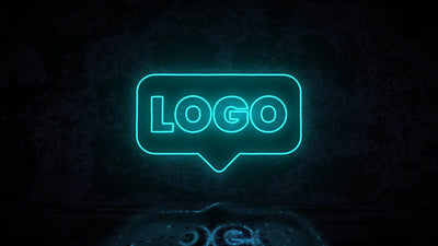 Clean Neon Sign on Wall Logo Reveal