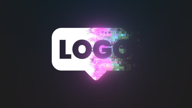 Cyber Digital Glitch Colorful Blocky Logo Reveal