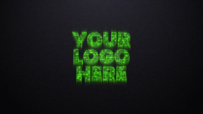 Number Glitch Neon Green Glow Matrix Logo Reveal