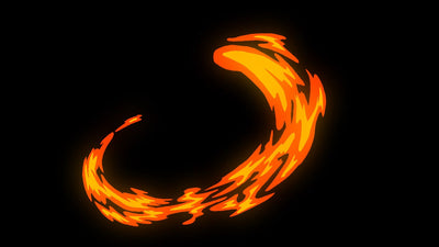 Stylized Flame Fire Overlay Animated Hot 01