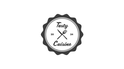 Culinary Kitchen Restaurant Fork Knife Animated Emblem Template