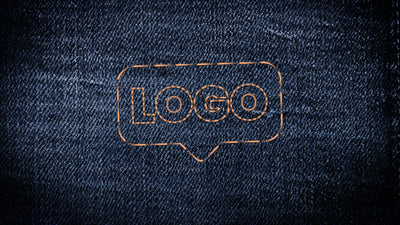 Denim Jeans Cloth Sewing Logo Reveal
