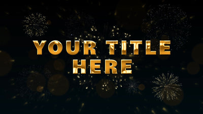Golden Shiny Metal Festive Celebration Firework Particles Title