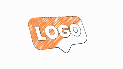 Drawing Scribble Pencil Lines Creative Clean Modern Logo Reveal