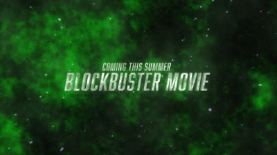 Blockbuster Grunge Explosion Green Movie Trailer Title Intro