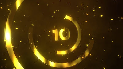 Golden 10 Seconds Countdown Timer Particles Clock Animation