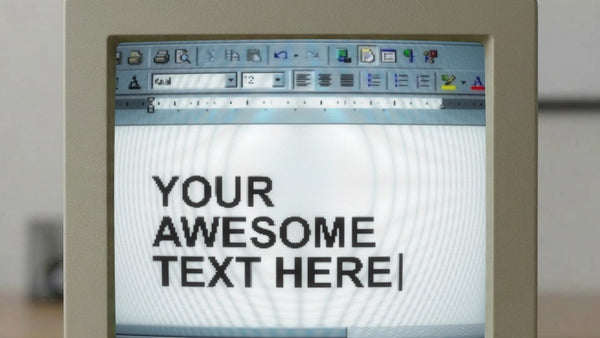CRT Old School Computer Monitor Display Pixelated Type Software