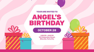 Birthday Card Animated Invite Gift Balloon Flashy