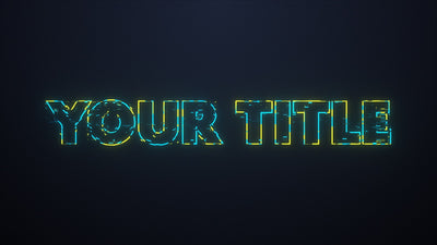 Neon Glitch Distort Glow Outline Transition Change Title Intro