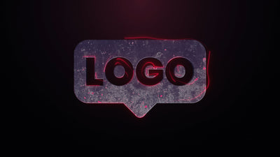 Grunge Laser Metal Steel Icon Logo Reveal Variation 03