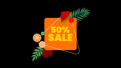 Summer Tropical Promo Stricker Sale Leaves 05