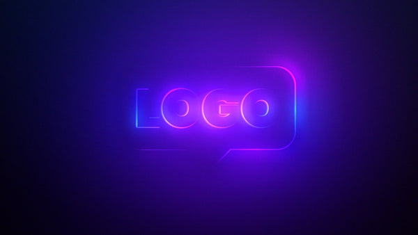 Neon Glow Outline Modern Bright Shine Logo Reveal