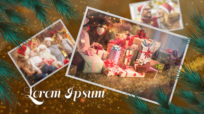 Festive Christmas Leaves Sparkle Glitter Slideshow 01
