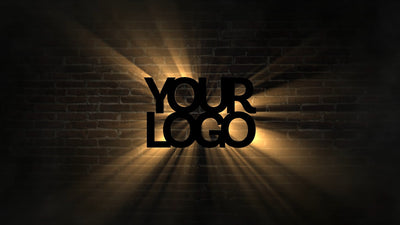 Brick Wall Light Ray Shiny Through Logo Text Glow Reveal