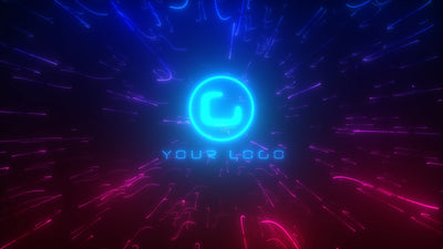 Glowing Abstract Particles Glow Shiny Text Logo Intro