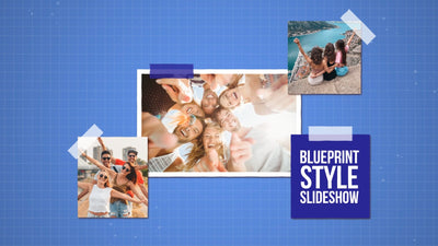 Blueprint Style Grid Image Photo Slideshow Clean Simple